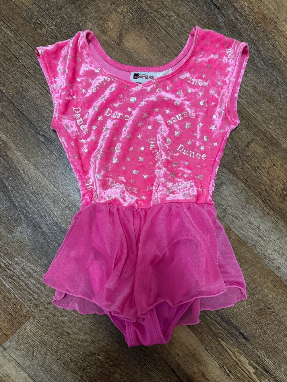 Jacques Moret Girls Pink Velvet Dance Leotard Dress Skirted Ballet Size 6/7